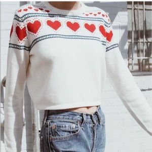 Brandy Melville Francesca Hearts Sweater